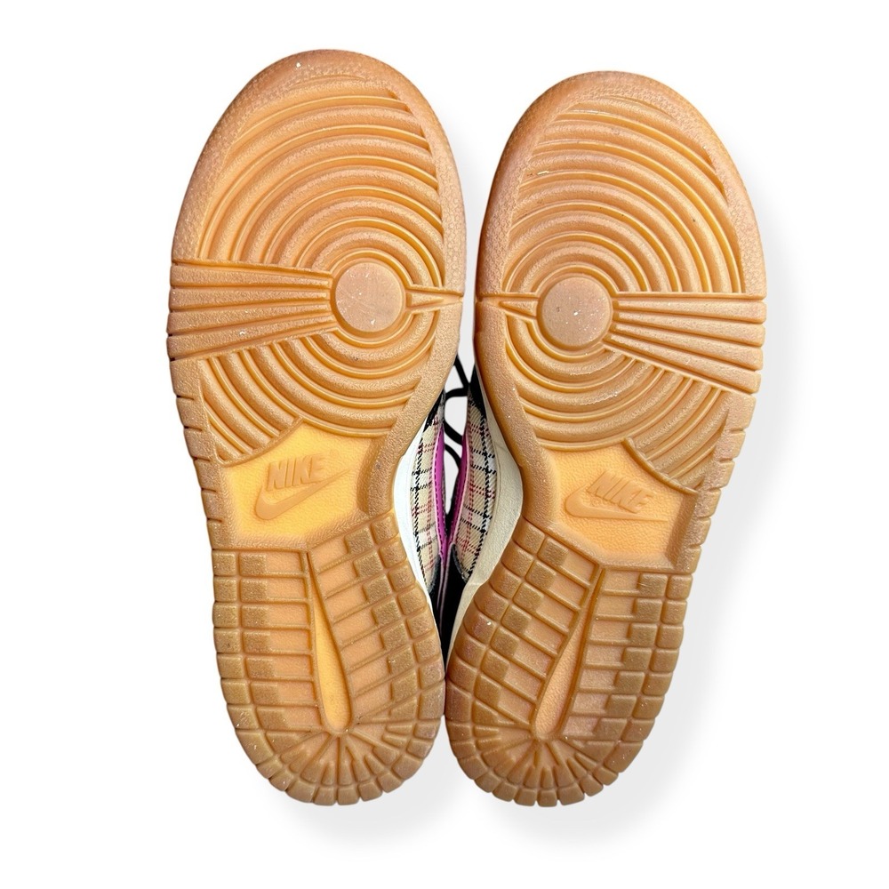 Nike Dunk Low Girls‎ Shoes Plaid Size 5 Hemp/Pinkfire Ii-Sail-Light Brown 2008 - Picture 11 of 13